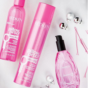 Redken Pillowproof tørrshampo og Primer ved siden av Diamond Oil